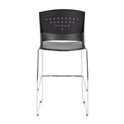 Boss Black Stool With Chrome Frame, B16400-BK-2